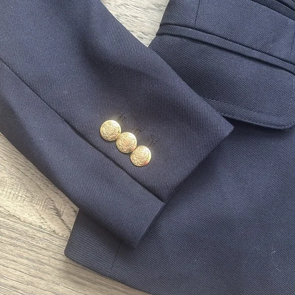 J.Crew | Classic School Boy Wool Blazer in Navy With Gold Buttons Size 00 - Picture 5 of 14